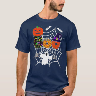 T-shirt Boo avec araignées et sorcière Casquette Halloween