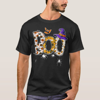T-shirt Boo Avec Araignées Sorcière Casquette Halloween Co