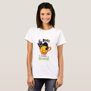 T-shirt Boo Black Cat, Scary Pumkin Coffee Halloween