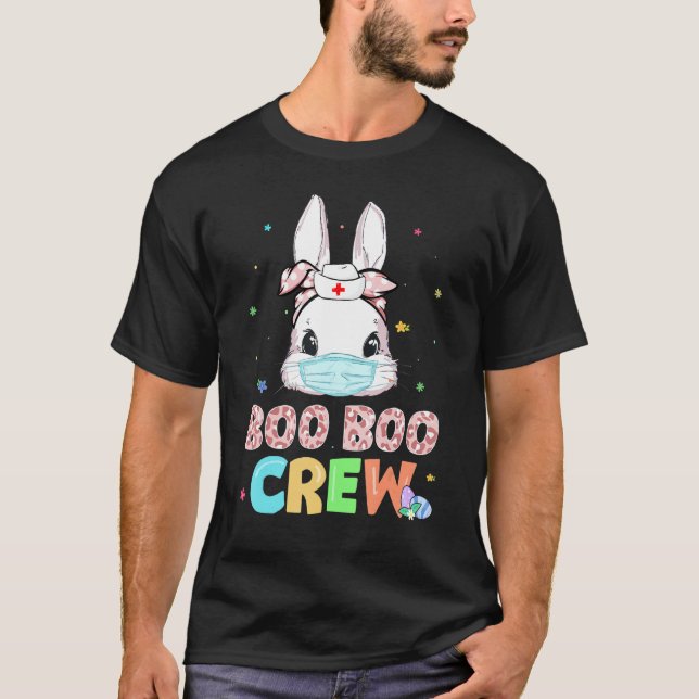 T-shirt Boo Boo Crew Bunny Nurse Rabbit de Pâques Masque v (Devant)