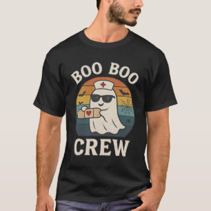 T-shirt Boo Boo Crew Funny Ghost Nurse Halloween Retro