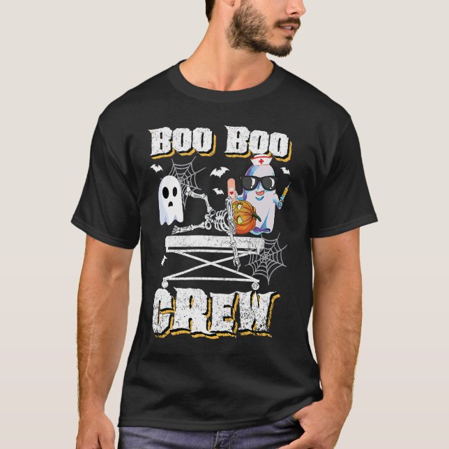 T-shirt Boo Boo Crew Ghost EMS EMT Paramedic Nurse Hallowe (Devant)