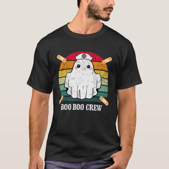 T-shirt Boo Boo Crew Ghost Nurse Retro Halloween 2020 Nurs (Devant)