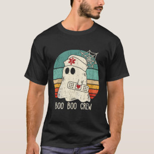 T-shirt Boo Boo Crew Nurse Funny Ghost Women Halloween Cos