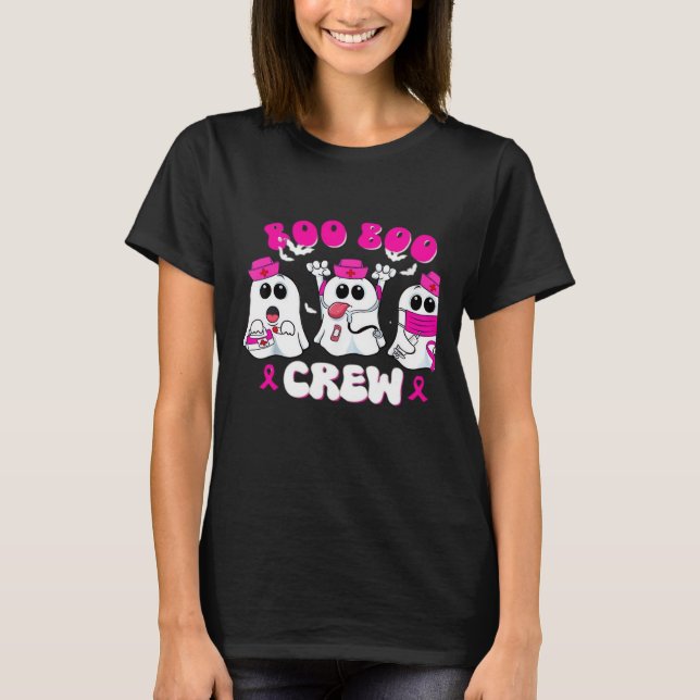 T-shirt Boo Boo Crew Nurse Halloween Costume Ghost Breast  (Devant)