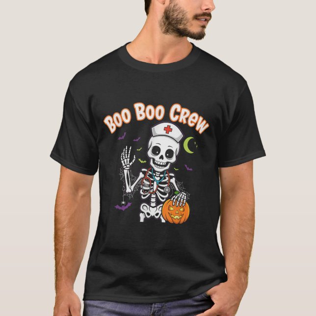 T-shirt Boo Boo Infirmière d'équipage Halloween drôle Skel (Devant)