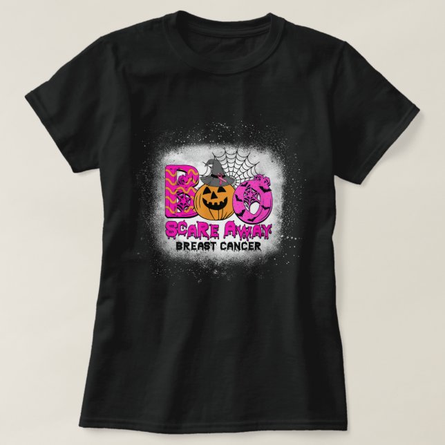 T-shirt Boo Breast Cancer Pink Ribbon Funny Halloween Pump (Design devant)