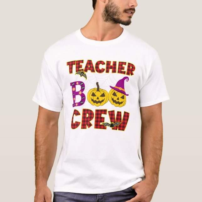 T-shirt Boo Crew Red Plaid Thème (Devant)