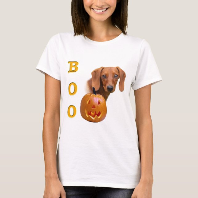 T-shirt Boo Dachshund (lisse) (Devant)