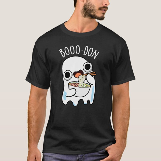 T-shirt Boo-don Drôle Fantôme Udon Pun Dark BG (Devant)