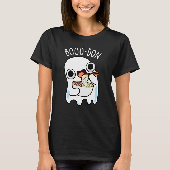 T-shirt Boo-don Drôle Fantôme Udon Pun Dark BG (Devant)