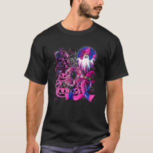 T-shirt Boo Drôle Citrouille Fantôme rose Ruban Halloween