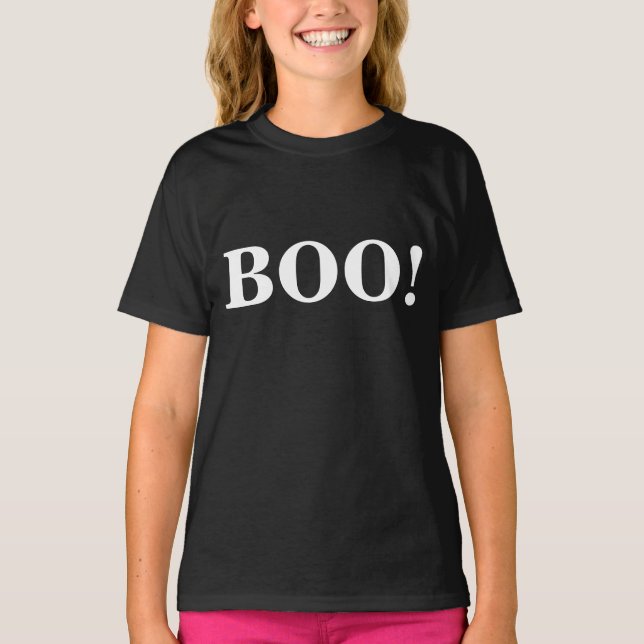 T-shirt Boo ! en lettres gras pour Halloween (Devant)