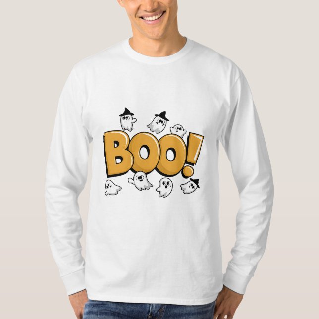 T-shirt Boo ! Fun Halloween Ghost Design (Devant)