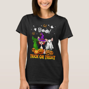 T-shirt Boo Ghost Chihuahua Tricoter Ou Traiter Halloween