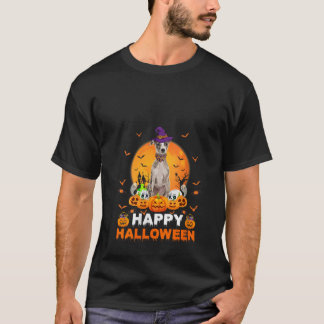 T-shirt Boo Ghost Citrouille Lune Sorcière Whippet Chien H