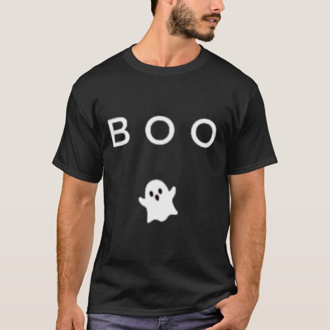 T-shirt Boo Ghost Halloween Subtle Minimal Automne Amusant (Devant)