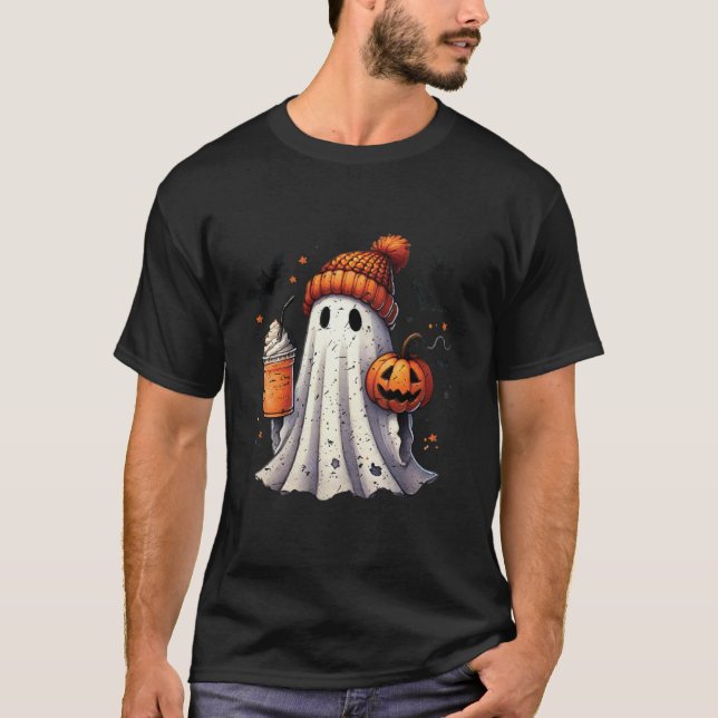 T-shirt Boo Ghost Hot Coffee Funny T Shirt (Devant)