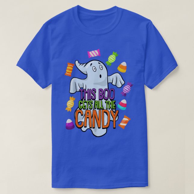 T-shirt Boo Ghost Lazy Halloween Costume Funny Spirit Tri (Design devant)