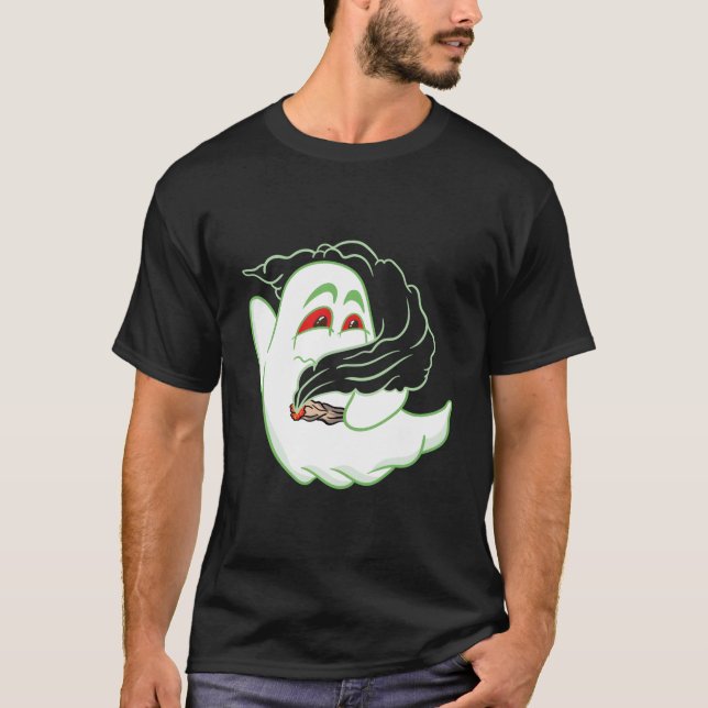 T-shirt Boo Ghost Smoking Weed Thc Happy Halloweed Hallowe (Devant)