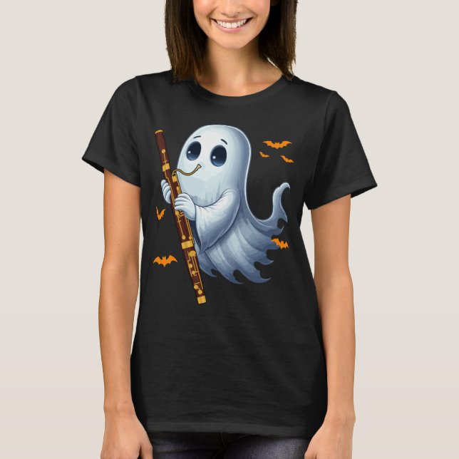 T-shirt Boo Ghoul Playing Bassoon Halloween Musical Instru (Devant)