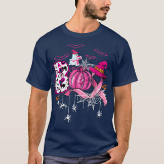 T-shirt Boo Halloween Citrouille Pink Ribbon sorcière Poub