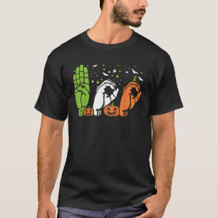 T-shirt Boo Hands American Sign Language ASL Halloween Pri