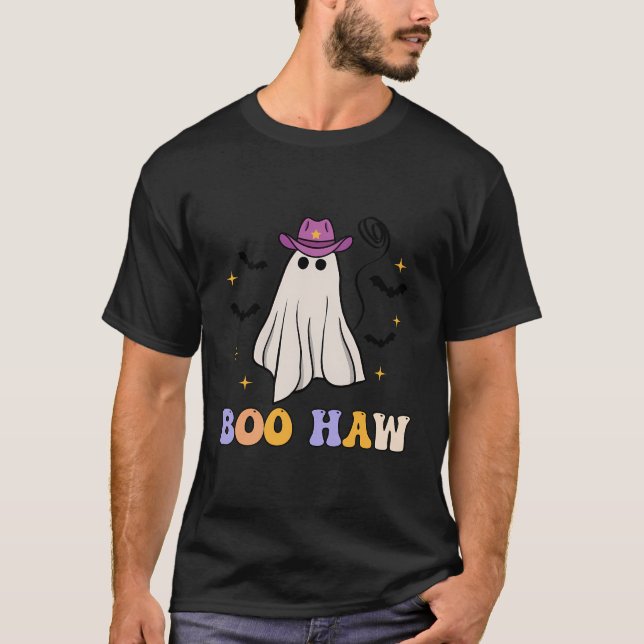 T-shirt Boo Haw Ghost Western Cowboys Casquette Drôle Hall (Devant)