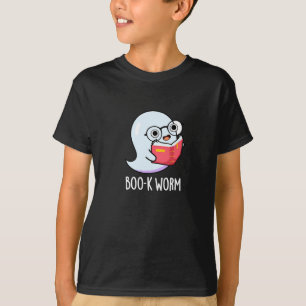 T-shirt Boo-k Worm Funny Bookworm Ghost Pun Dark BG