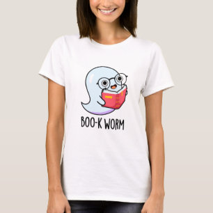 T-shirt Boo-k Worm Funny Halloween Bookworm Ghost Pun