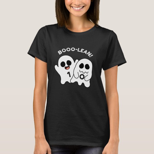 T-shirt Boo-lean Funny Computer Ghost Boolean Pun Dark BG (Devant)