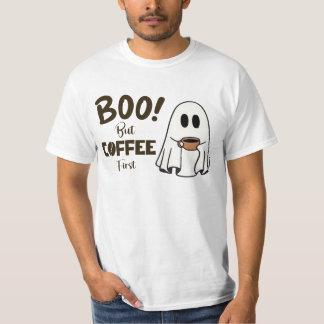 T-shirt Boo ! Mais café d'abord - Joyeux halloween