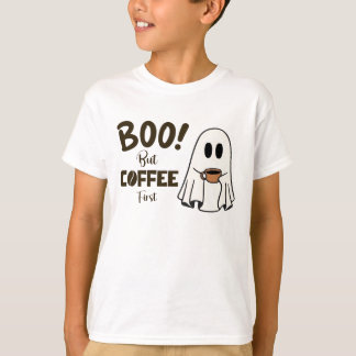 T-shirt Boo ! Mais café d'abord - Joyeux halloween