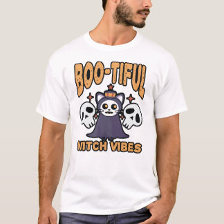 T-shirt Boo-tiful Witch Vibes – Cute Spooky Cat Halloween