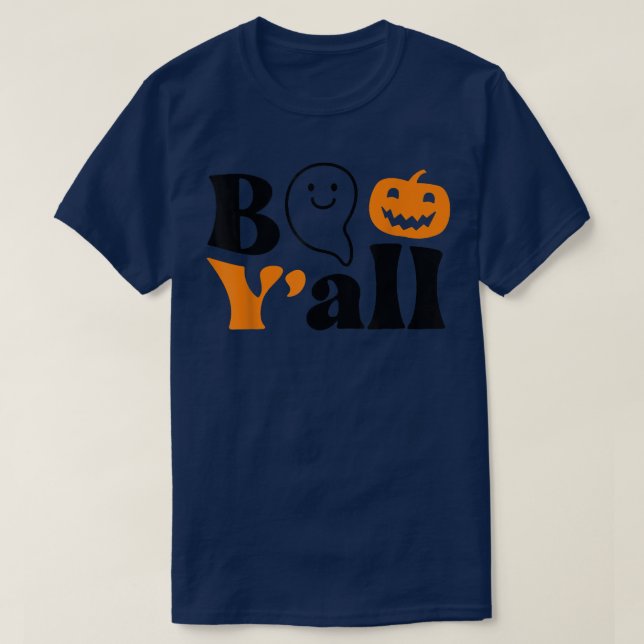 T-shirt Boo Y'all mignonne Ghost Boo Squad Saison Éffrayan (Design devant)