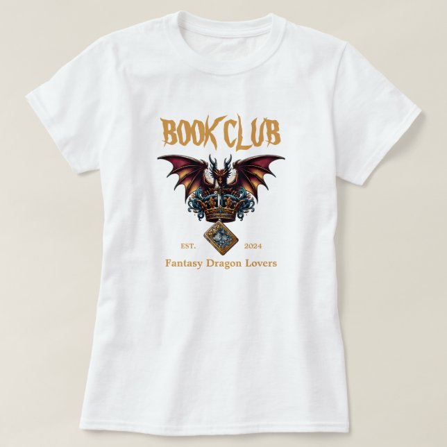 T-shirt Book Club Dragon for Imaginaire Lovers Texte perso (Design devant)