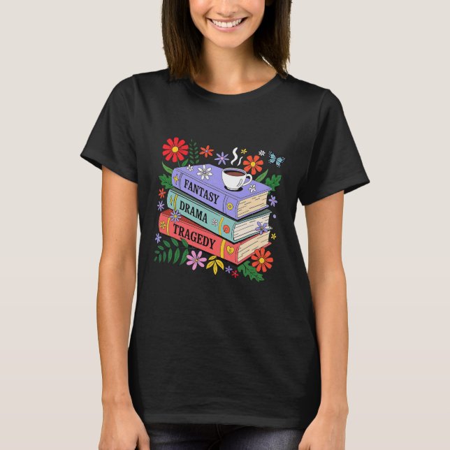 T-shirt Book Lovers Fantasy Drama Tragedy Subtle 8647 Trum (Devant)