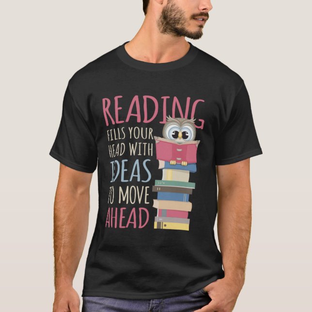 T-shirt Book Reader Reading Library & Librarian Bookworm O (Devant)