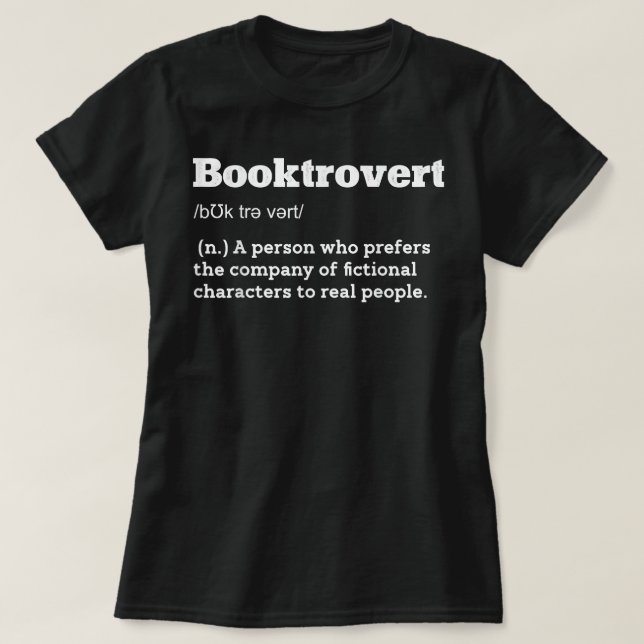 T-shirt Booktrovert Définition Funny Book Lover Significat (Design devant)