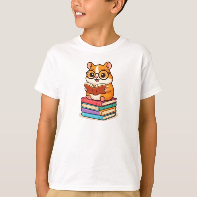 T-shirt Bookworm Hamster Design (Devant)