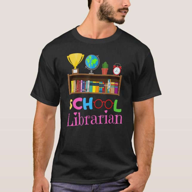 T-shirt Bookworm Library Worker Cute School Librarian (Devant)
