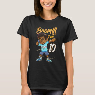 T-shirt Boom Im 10 Ans Garçon Noir Dabbing 10th Birthda