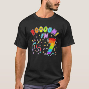 T-shirt Boom I'm 7 For Kids 7th Birthday 7 Years Old Boy