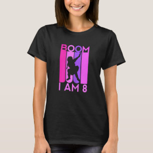 T-shirt Boom I'm 8 Anniversaire 8ème fête Dabbing Gir