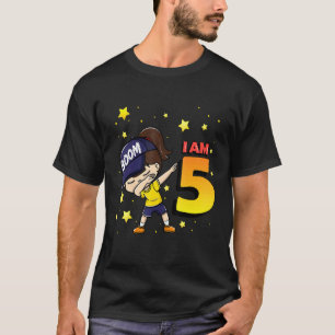 T-shirt Boom j'ai 5 ans Fille Anniversaire 5ème Anniversai
