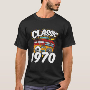 T-shirt Boombox Classic 1970 Music Cassette 8 Track Radio