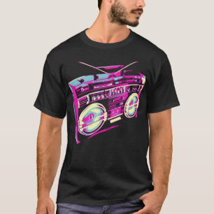 T-shirt Boombox de musique cool stéréo rétro