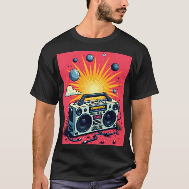T-shirt Boombox rétro (Devant)