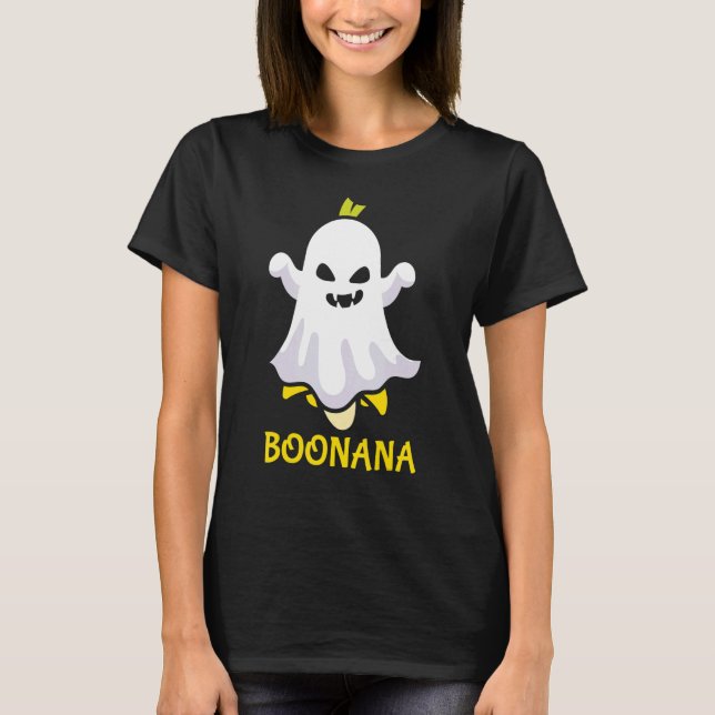 T-shirt Boonana Banana Ghost Scary Mignonne Costume Hallow (Devant)