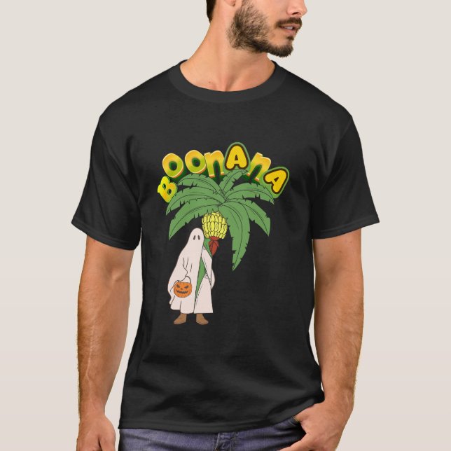 T-shirt Boonana Éffrayant Banana Ghost Chemise Halloween (Devant)